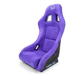 NRG Innovations FRP Bucket Seat PRISMA Edition with pearlized back. All Black alcantara vegan material. (Medium) - Universal