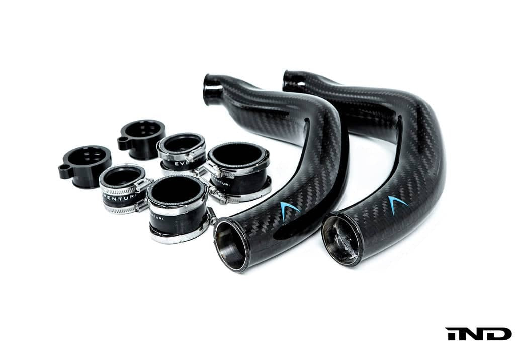 Eventuri BMW F8X M2C M3 M4 S55 Black Carbon Charge Pipe Set - Gloss