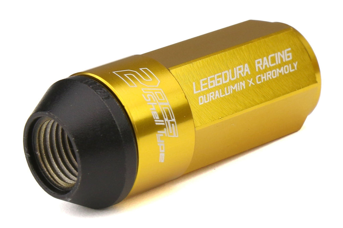 Project Kics Leggdura Racing Shell Type Lug Nut Set 53mm Closed-End Look 12X1.25 Gold - Universal