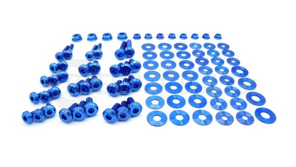 Dress Up Bolts Stage 2 Titanium Hardware Engine Bay Kit (Blue) - 2020-2024 Toyota Supra MKV