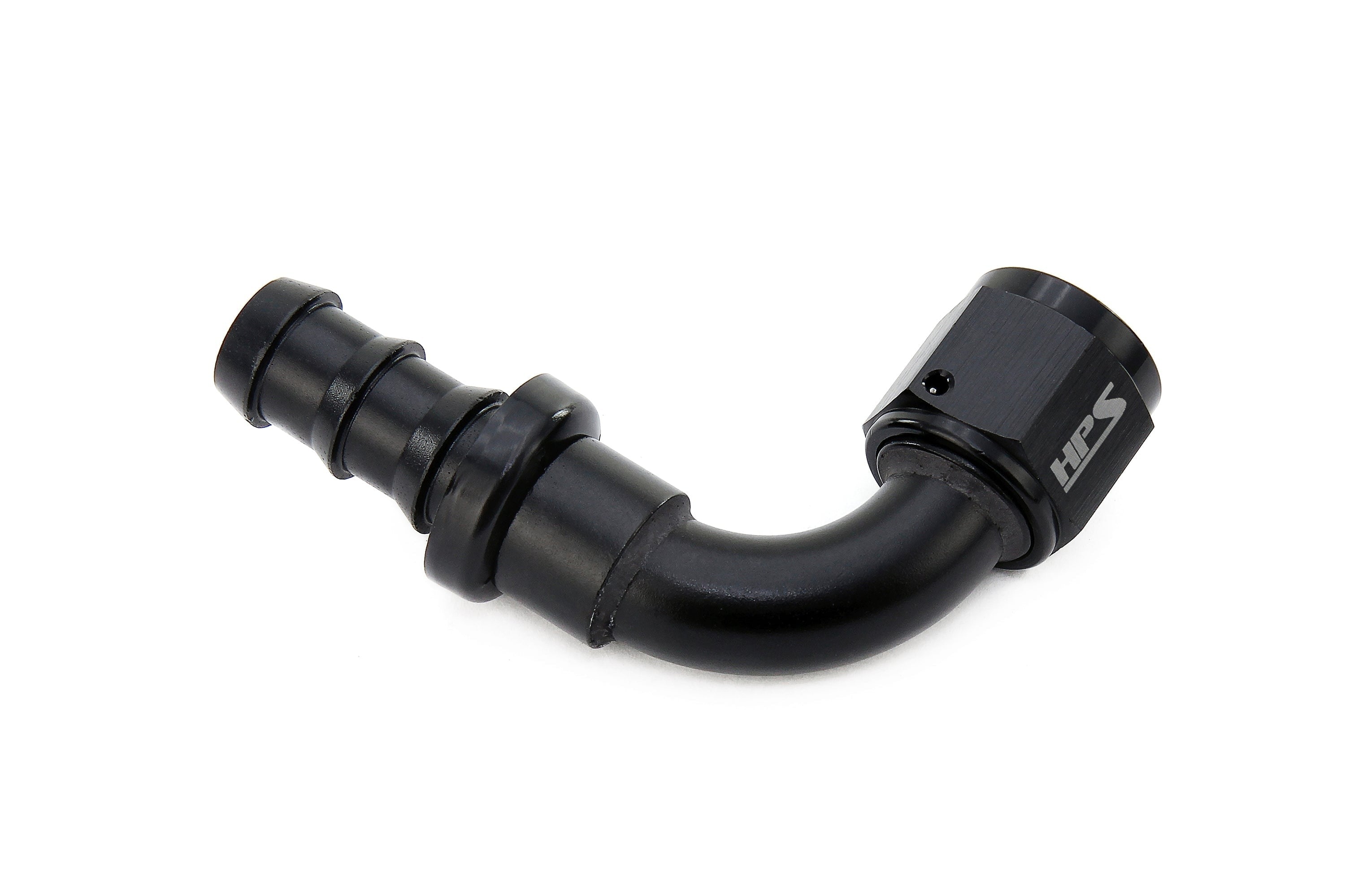 HPS Performance Push-on Hose End to AN Female, Aluminum, Black