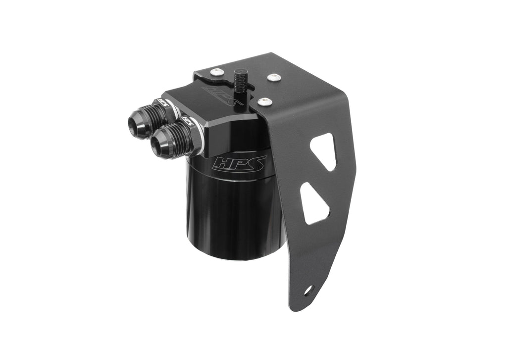 HPS Performance Aluminum Oil Catch Can Kit 2024-2026 Toyota Tacoma 2.4L Turbo, Black, 860-032WB
