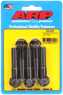 ARP 7/16in - 20 x 2.00in 12pt Black Oxide Bolts (Set of 5)