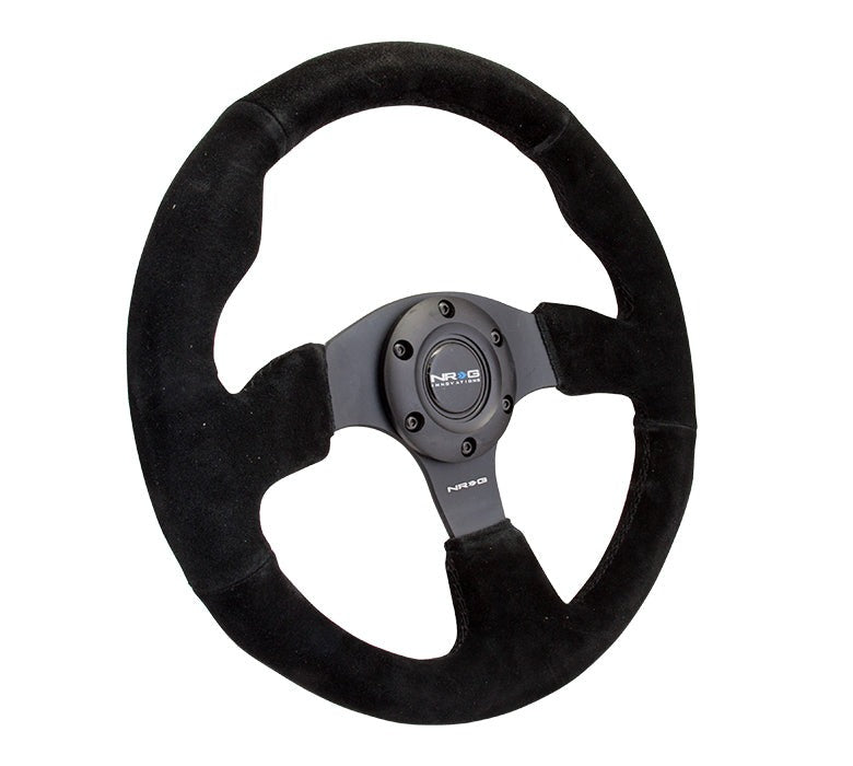 NRG Race Style Suede Steering Wheel 320mm w/ Black Stitching - Universal