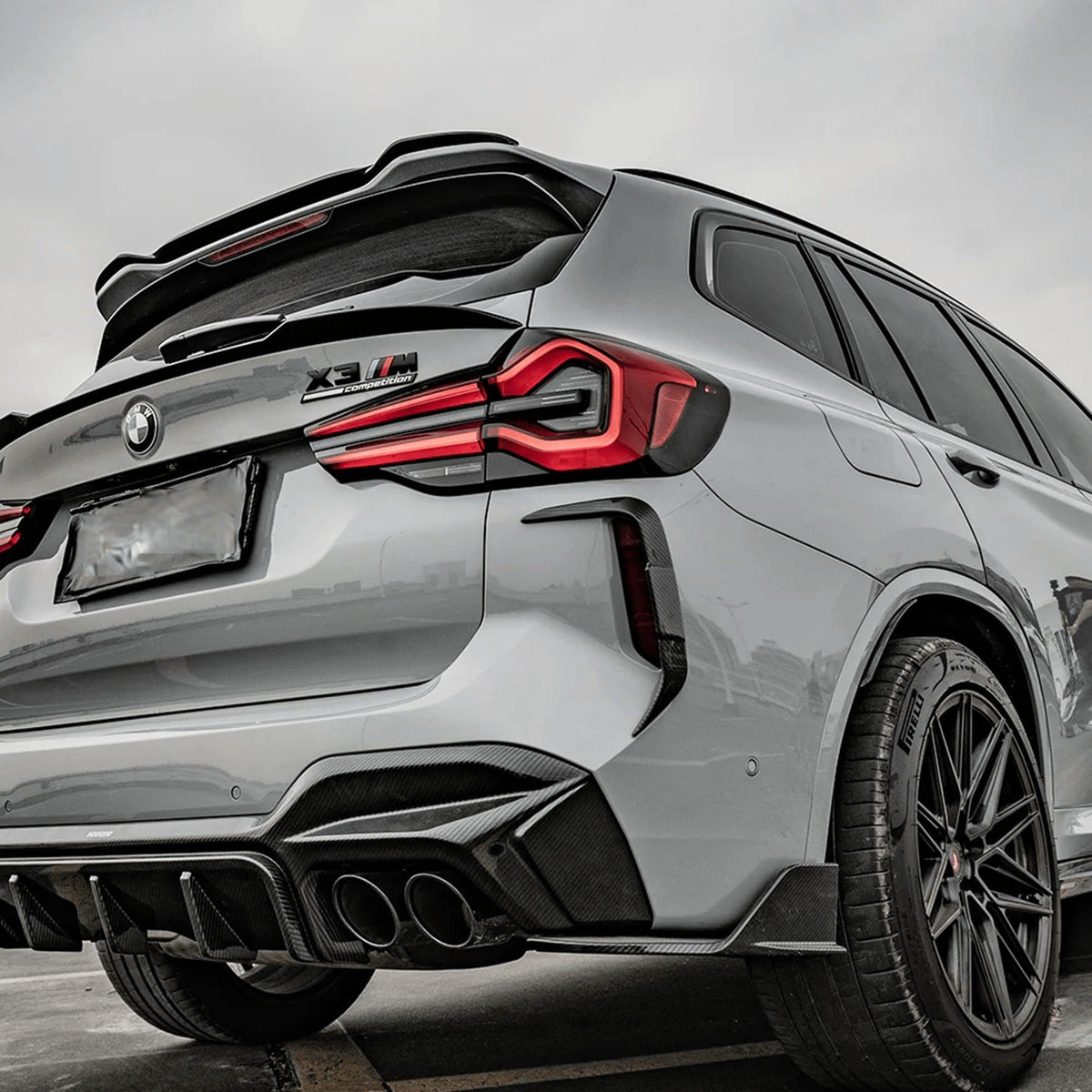 F97 X3M LCI SQ Style Dry Carbon Rear Canards