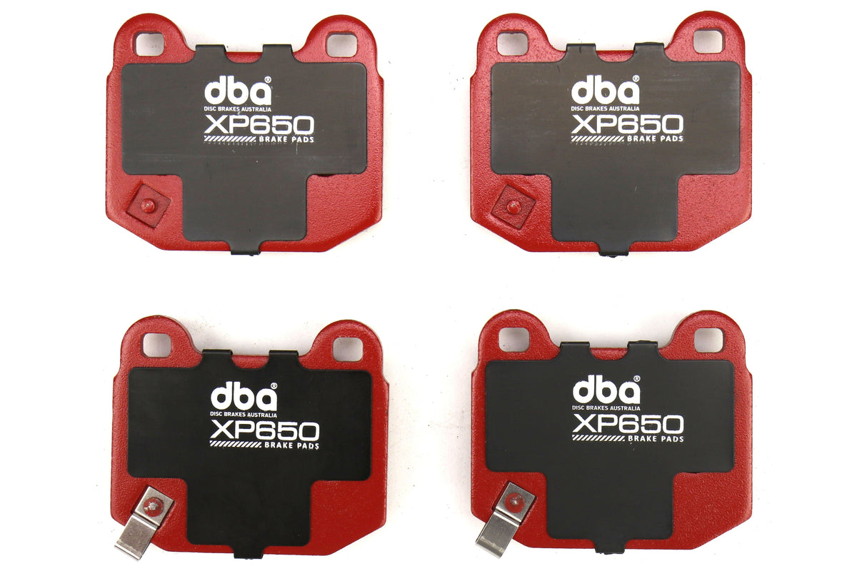 DBA XP650 Track Performance Rear Brake Pads - 2004-2017 Subaru STI / Mitsubishi Evo / OEM Brembo Applications