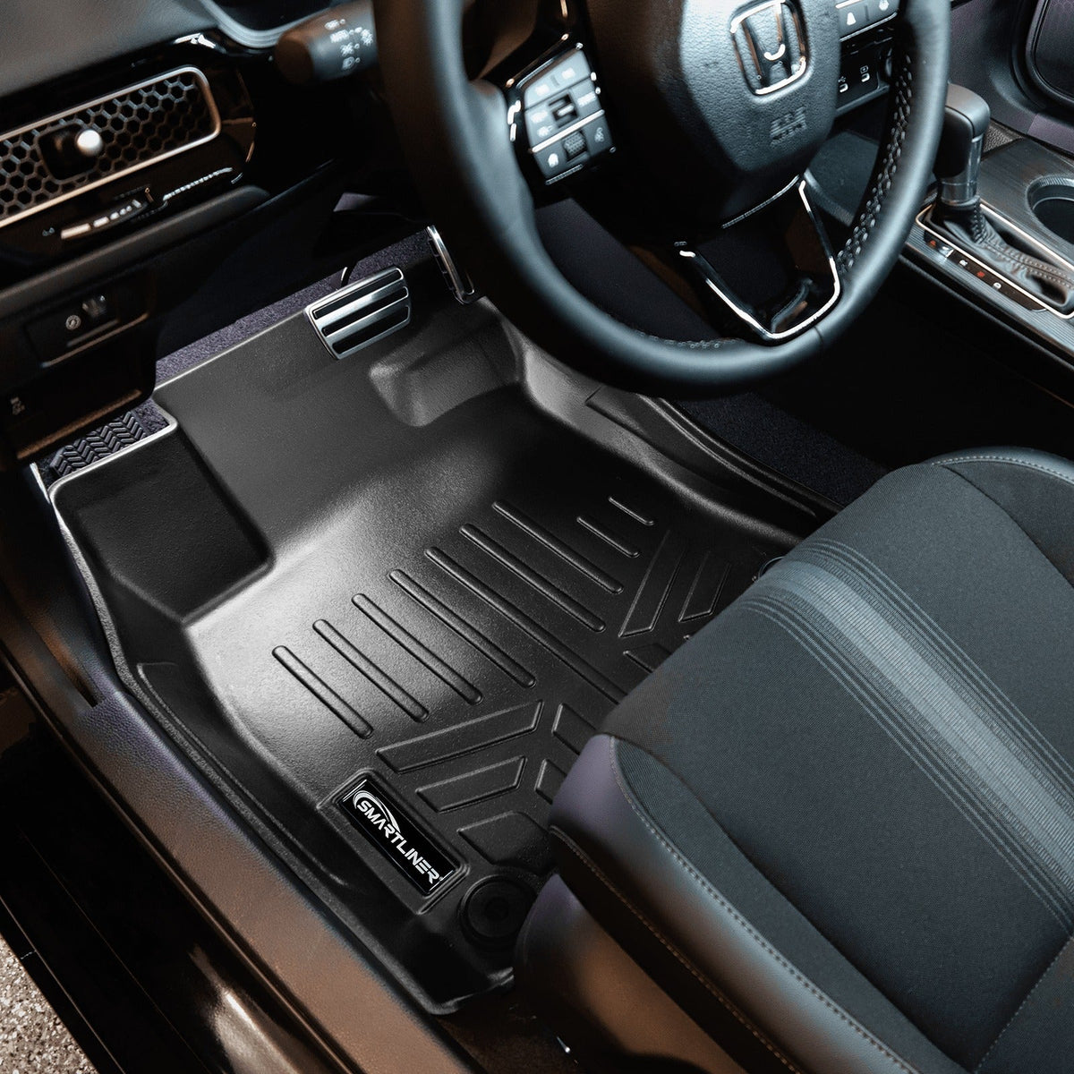 SMARTLINER Floor Liners for 2022-2026 Honda Civic Hatchback with 2nd Row USB Ports and Subwoofer in the Cargo Area