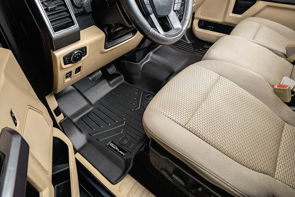 SmartCoverageTM Floor Liners For 2015-2026 Ford F-150 SuperCrew Cab (1st Row Bench) No 2nd Row Underseat Storage (Vinyl)