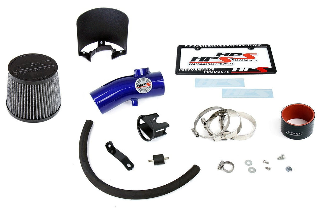 HPS Performance Shortram Air Intake Kit 2012-2013 Mazda Mazda3 2.0L Skyactiv, Includes Heat Shield, Blue
