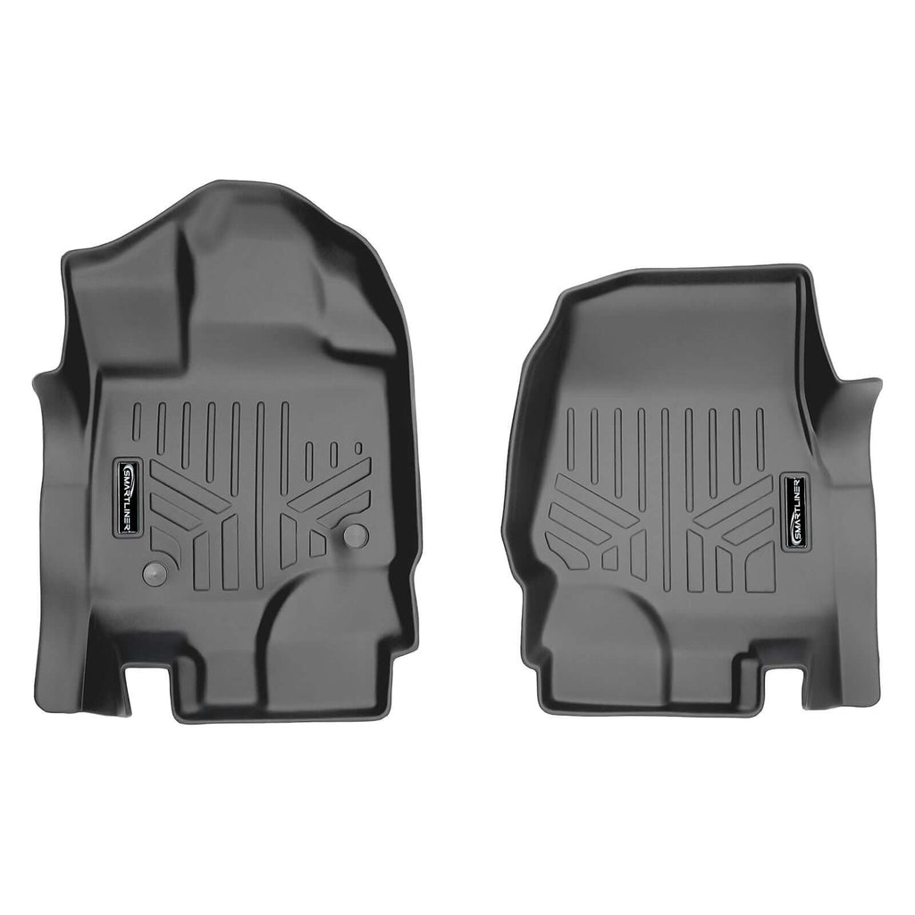 SmartCoverageTM Floor Liners For 2015-2026 Ford F-150 (1st Row Bucket) & OEM 2nd Row Under Seat Storage (Vinyl)