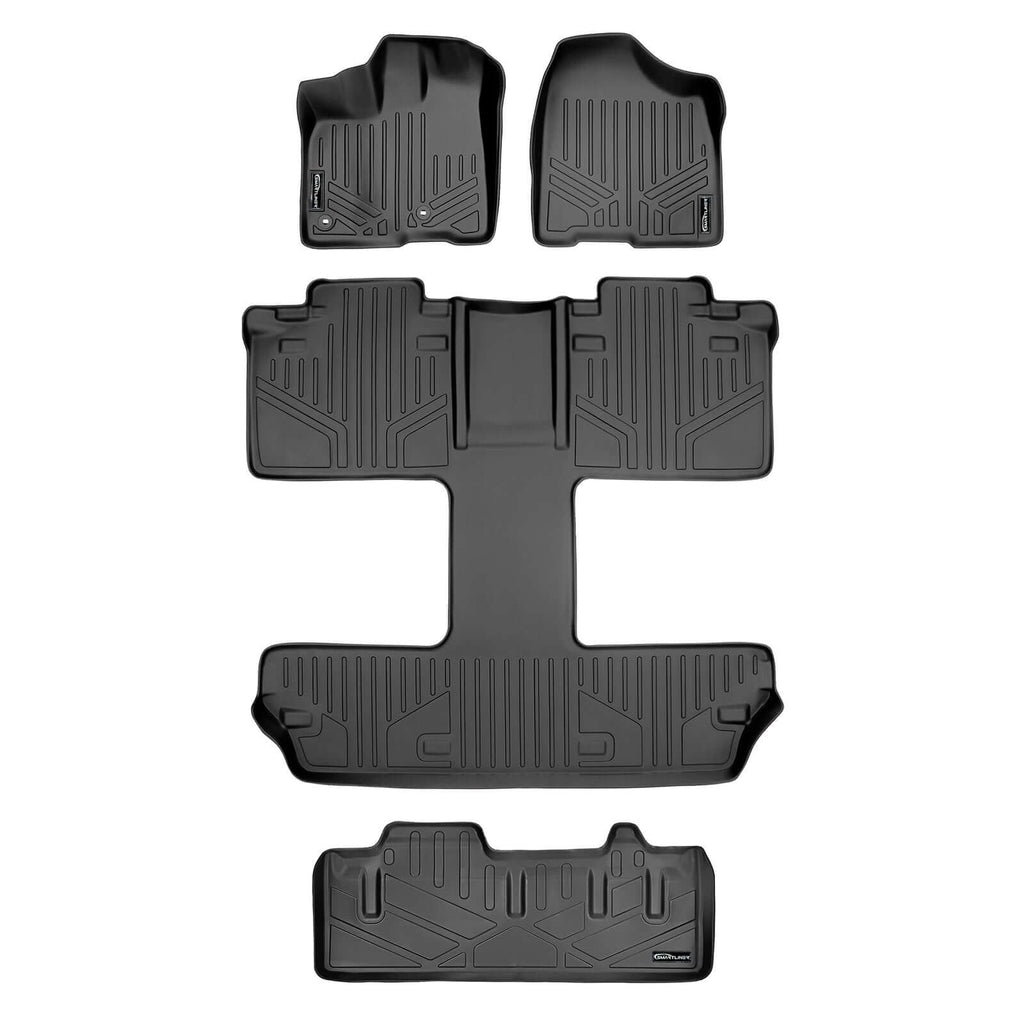 Smart TrimTM Floor Liners For 2013 2020 Sienna 7 Passenger Model with Power Folding 3rd Row Seats
