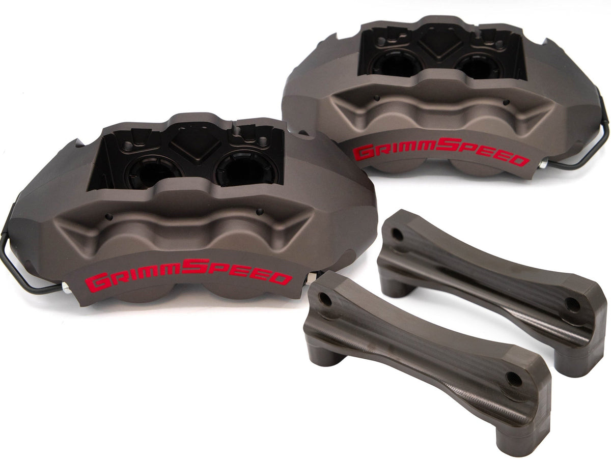 GrimmSpeed 4-Piston Brake Caliper Kit (340mm Rotor) - Gunmetal Gray - 2013-2025 Scion FR-S / Subaru BRZ / Toyota GR86