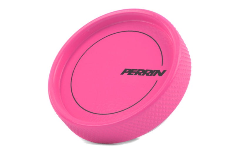 PERRIN Oil Fill Cap Round Style Hyper Pink - 2002-2022 Subaru WRX / STI / 2013-2018 BRZ / FR-S / 86 / GR86