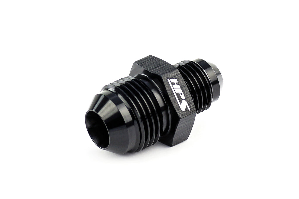 HPS Performance AN Male To Male Reducer Union Coupler Adapter, Aluminum, Black