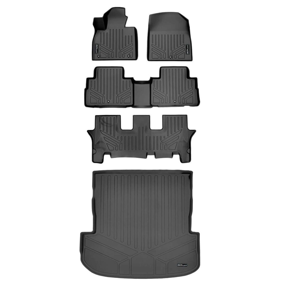 SMARTLINER Custom Fit Floor Liners For 2020-2025 Hyundai Palisade with 2nd Row Bench Seat