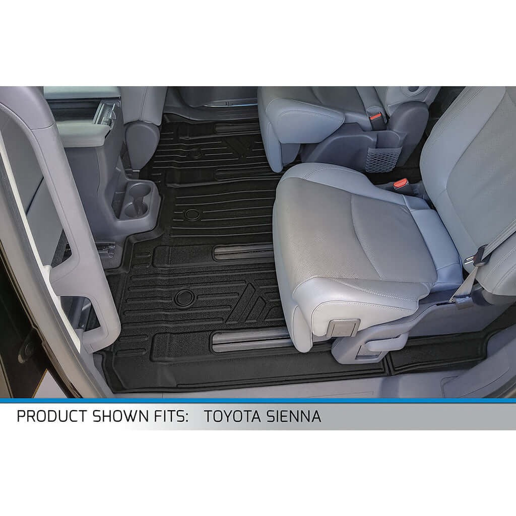 SMARTLINER Custom Fit Floor Liners For 2021-2026 Toyota Sienna with 2nd Row Bucket Seats no Spare Tire