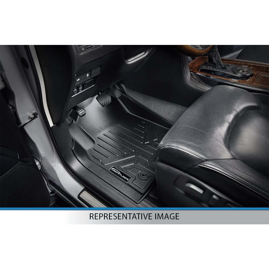 SMARTLINER Custom Fit Floor Liners For 2014 - 2018 Silverado/Sierra 1500 & 2015-2019 2500/3500 HD Regular Cab with Vinyl Floor
