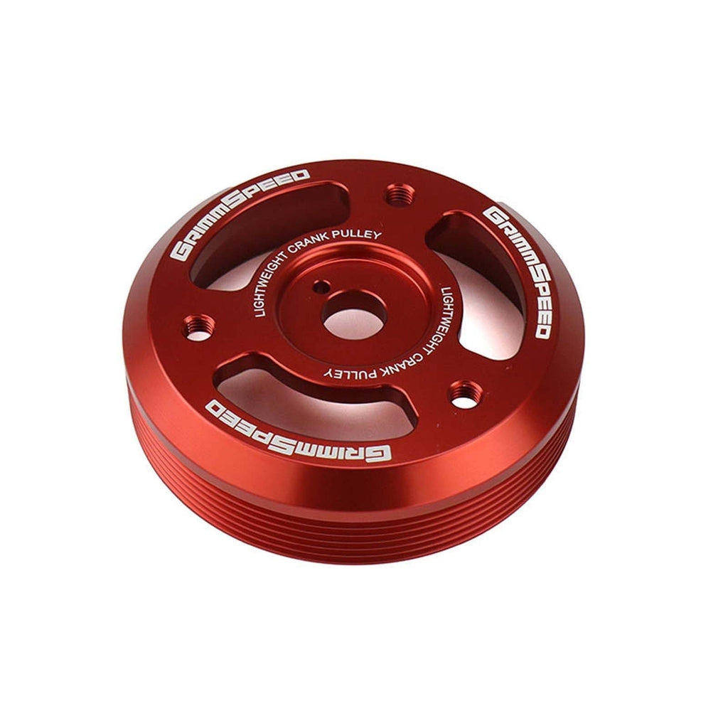 GrimmSpeed Lightweight Crank Pulley Red - Subaru Models (inc. BRZ 2013+ / WRX 2015 - 2018)