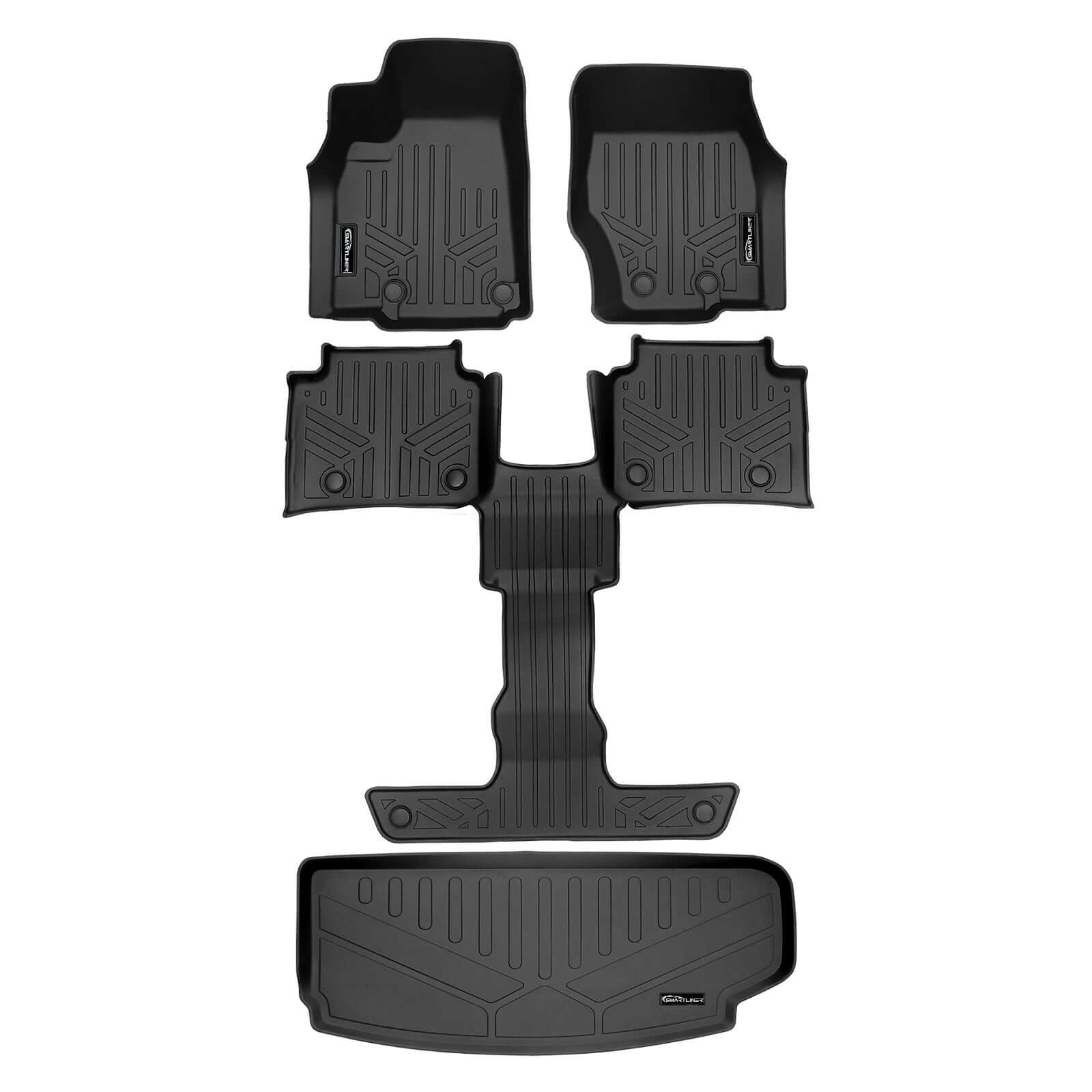 SMARTLINER Floor Liners for 2021-2026 Jeep Grand Cherokee L (2nd Row Bucket) with in between Coverage