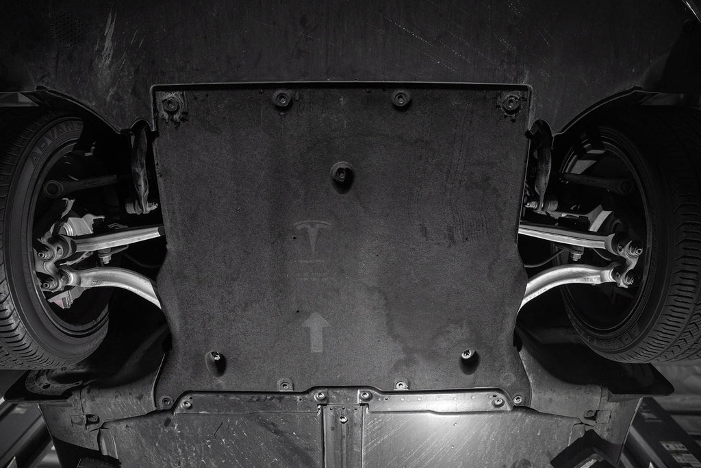 HPS Aluminum Front Skid Plate Undertray Protection Shield 2017-2023 Tesla Model 3, Black, SP-101