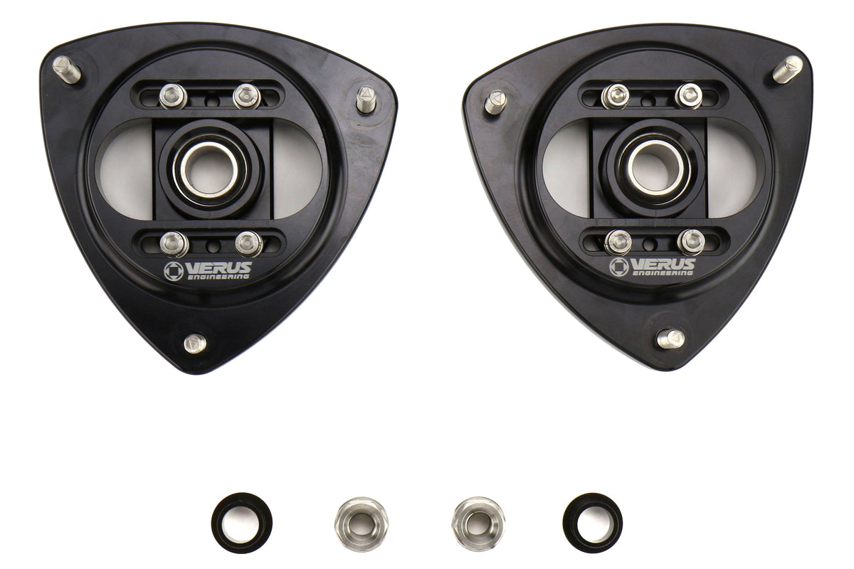 Verus Engineering Front Camber Plate Kit Black - 2013-2021 Scion FRS / Subaru BRZ / Toyota 86