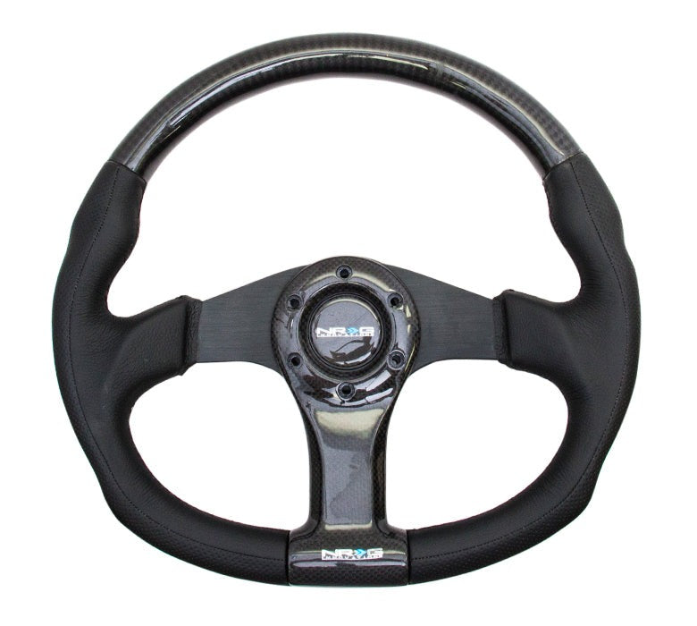 NRG 350mm Carbon Fiber Steering Wheel With Black Stitching - Universal