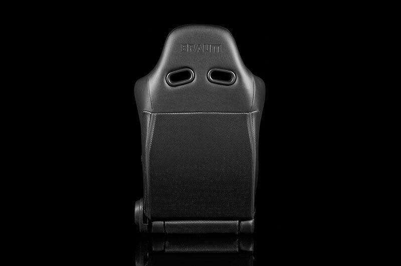 Braum Advan Series Sport Seats - Black Leatherette (Black Stitching) Pair - Universal