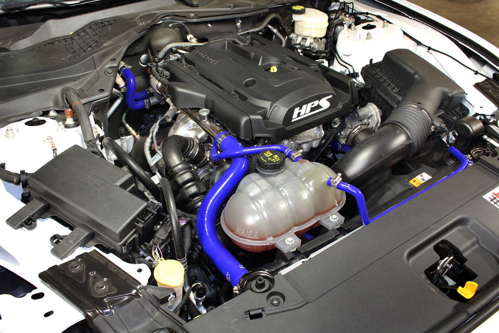 HPS Blue Reinforced Silicone Radiator and Heater Hose Kit Coolant Ford 2015-2019 Mustang Ecoboost 2.3L Turbo