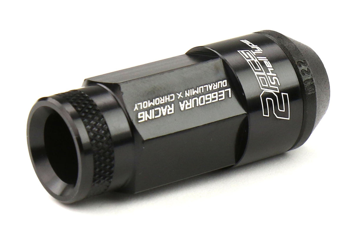 Project Kics Leggdura Racing Shell Type Lug Nut Set 53mm Open-End Look 12X1.25 Black - Universal