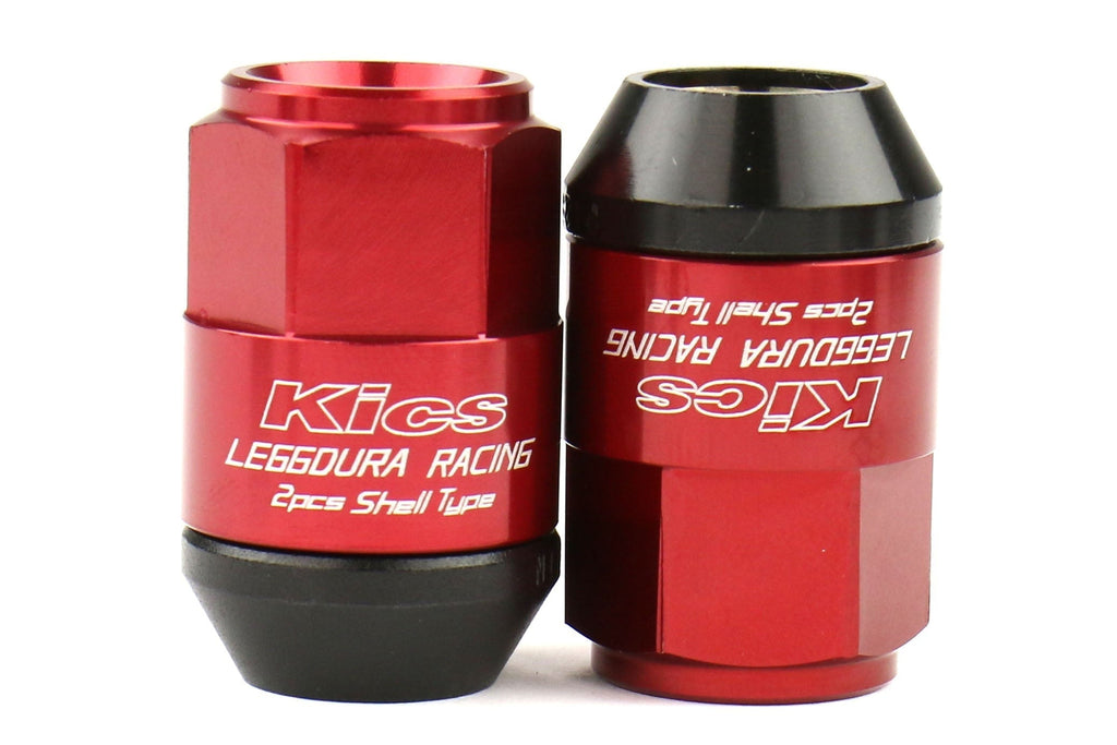 Project Kics Leggdura Racing Shell Type Lug Nut Set 35mm Closed-End Look 12X1.25 Red - Universal