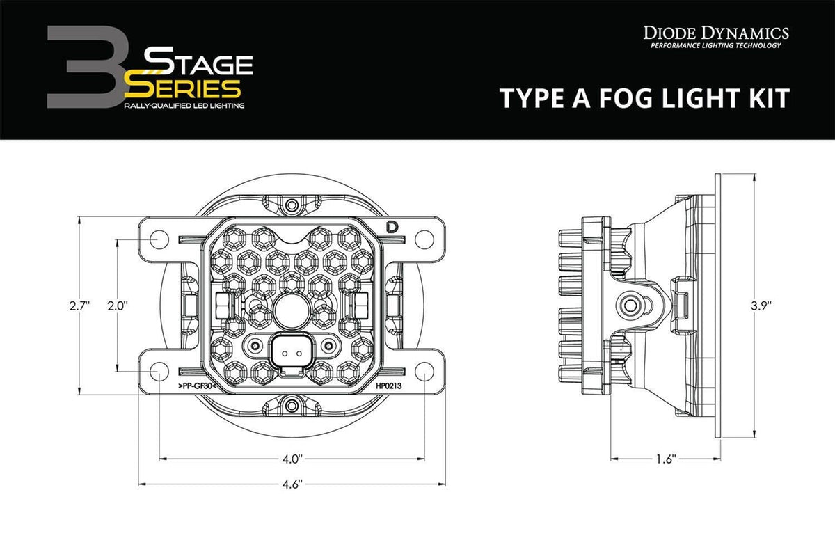 Diode Dynamics SS3 Max Type A Kit ABL SAE Fog Lights (White) - 2015-2021 Subaru WRX / 2015-2017 Subaru WRX STi / 2013-2017 Subaru BRZ / 2013-2016 Scion FR-S / 2013-2015 Honda Civic Si Sedan / 2016-2025 Honda Civic