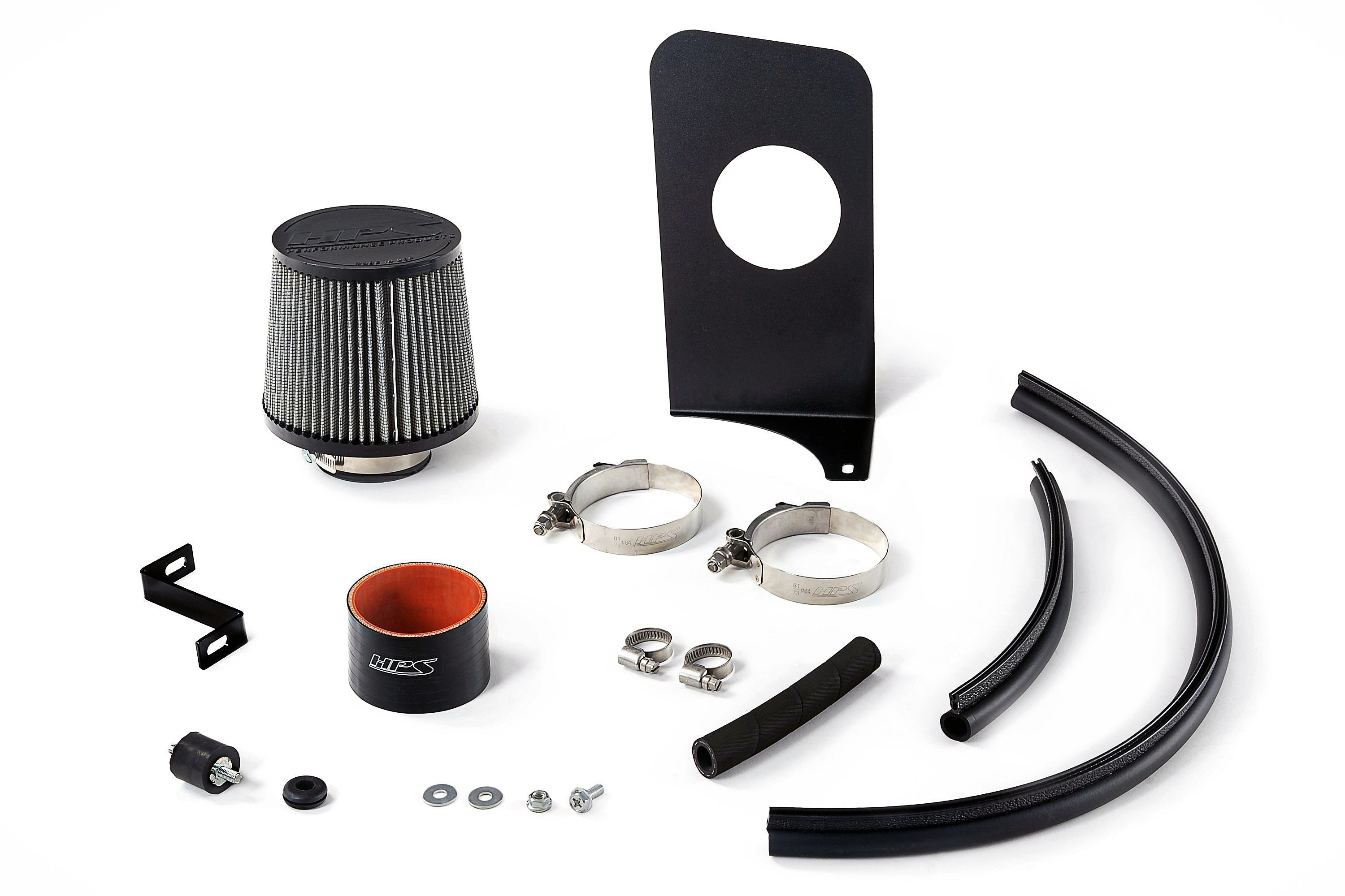 HPS Performance Air Intake Kit with Heat Shield, 2003-2006 Honda Accord 2.4L without MAF sensor, 827-737