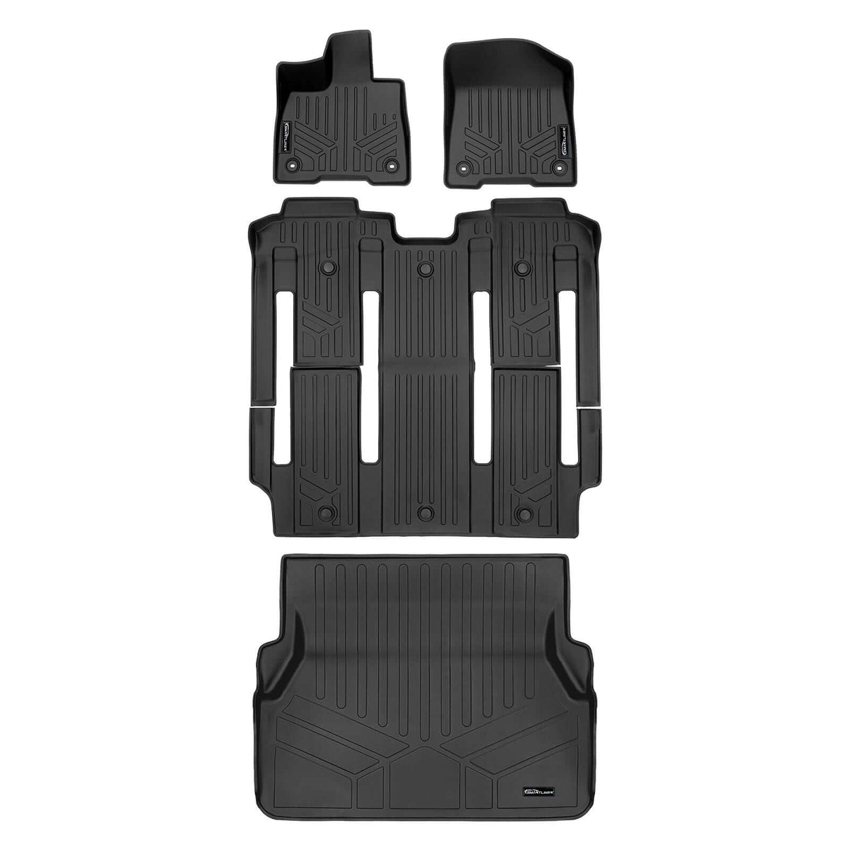 SMARTLINER Custom Fit Floor Liners For 2021-2026 Toyota Sienna with 2nd Row Bucket Seats and Spare Tire