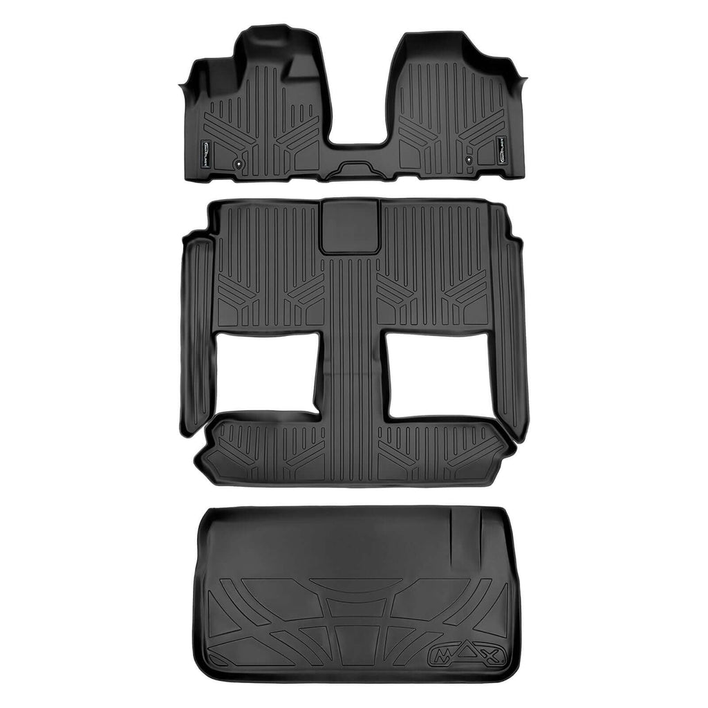 Smart TrimTM Floor Liners For 2013-2020 Dodge Grand Caravan (2nd Row Bucket) and no Super Console