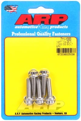 ARP 1/4in-28 x 1.000 12pt SS Bolts (Set of 5)