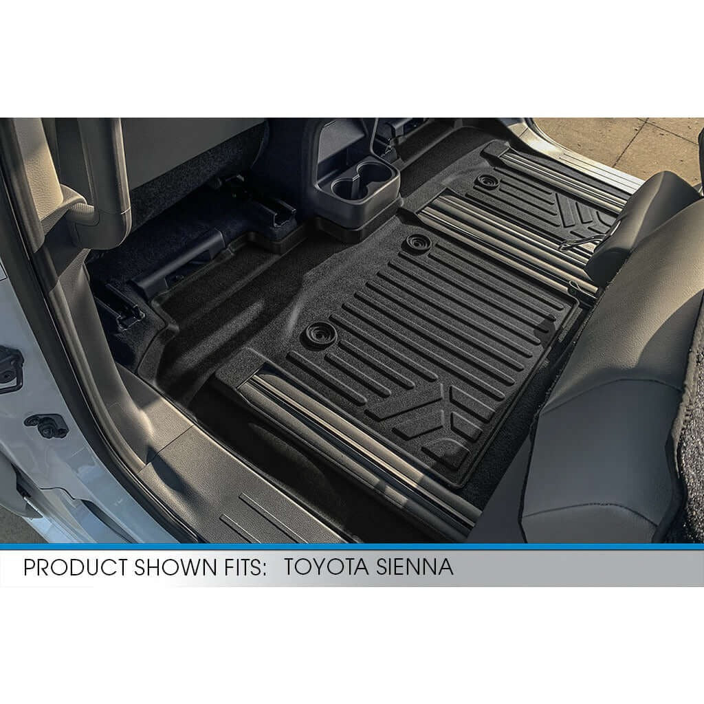 SMARTLINER Custom Fit Floor Liners For 2021-2026 Toyota Sienna with 2nd Row Bench Seat no Spare Tire