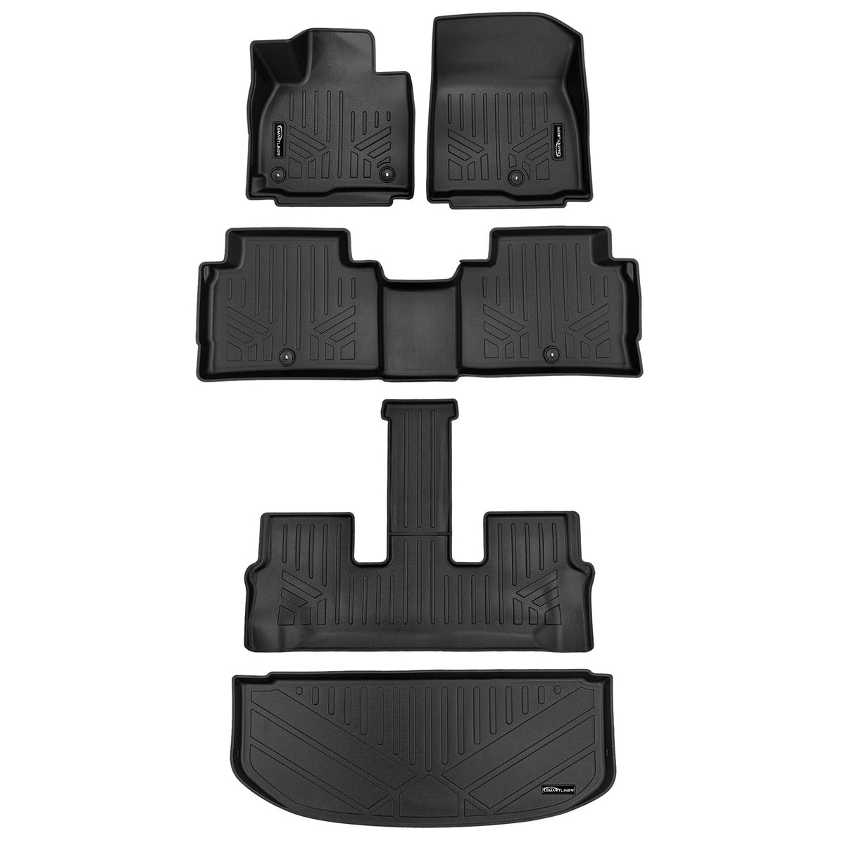 SMARTLINER Custom Fit Black For 2027 Kia Telluride Hybrid. Fits 7 Passenger Model