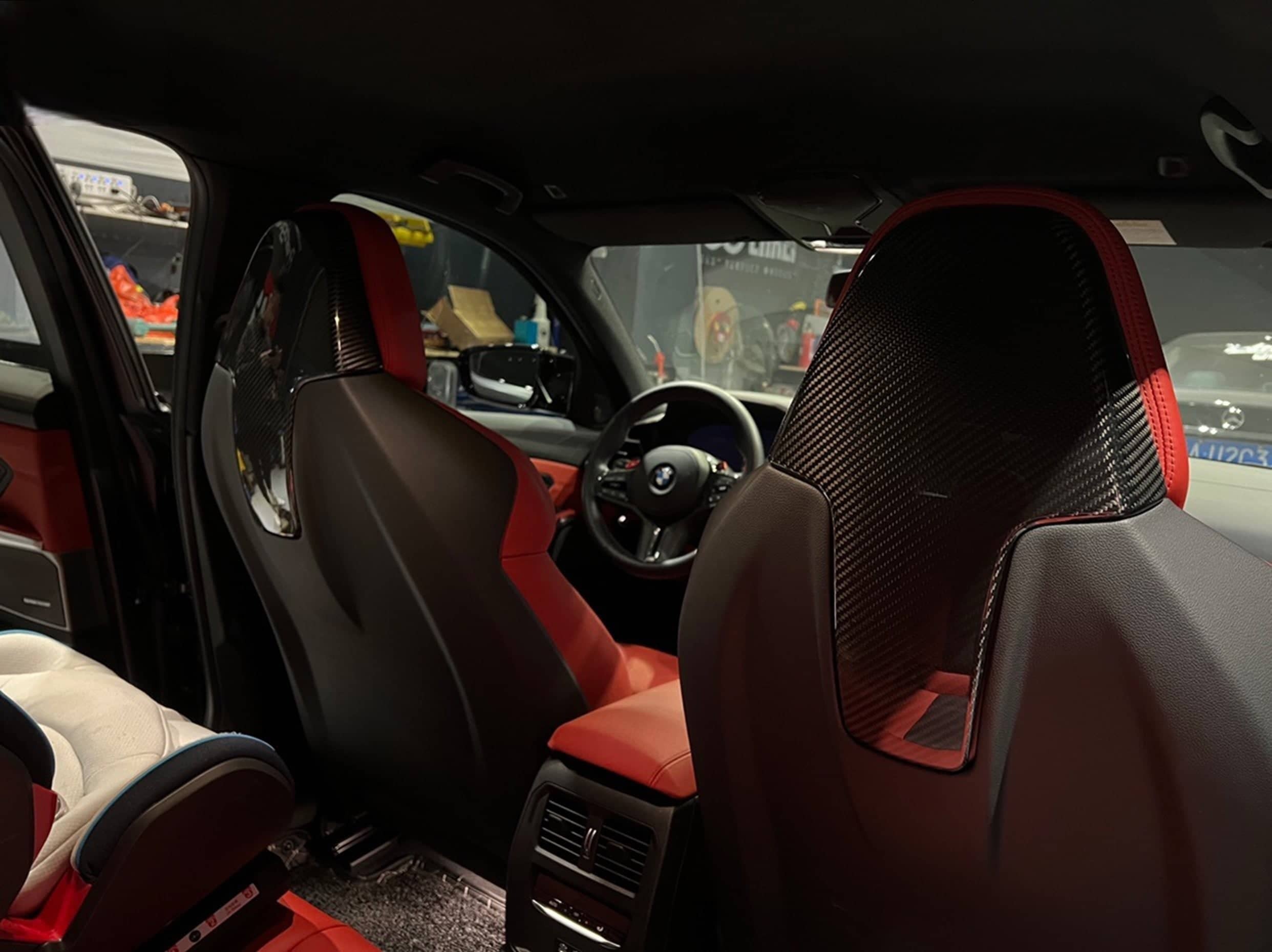 G8X Dry Carbon Fiber Head Rest Covers