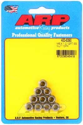 ARP M6 X 1.00 (M8 wr) Stainless Steel 12pt Nut Kit (Set of 10)