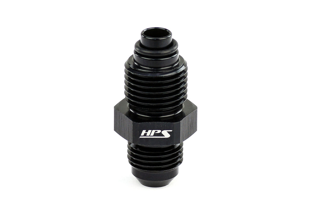HPS Performance AN Male to Metric Thread Male O-Ring Tip Adapter, Aluminum, Black
