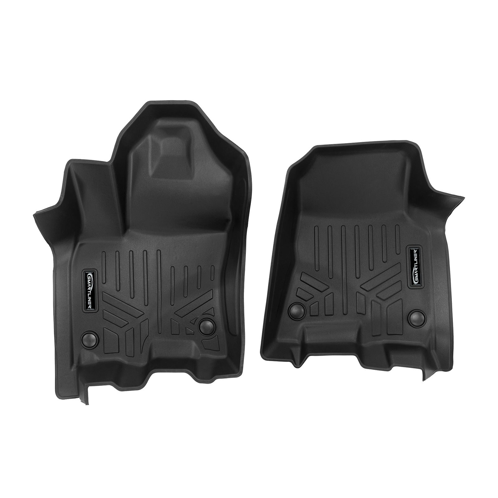 SMARTLINER Custom Fit All Weather Protection Black 2 Row Floor Liners Compatible With 2025-2026 RAM 1500 Fits Quad Cab Models. (Bucket Seats)