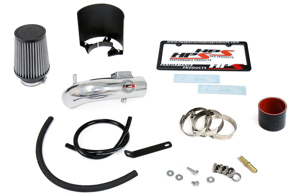 HPS Performance Shortram Air Intake Kit 2015-2018 Honda Fit 1.5L, Includes Heat Shield, Polish