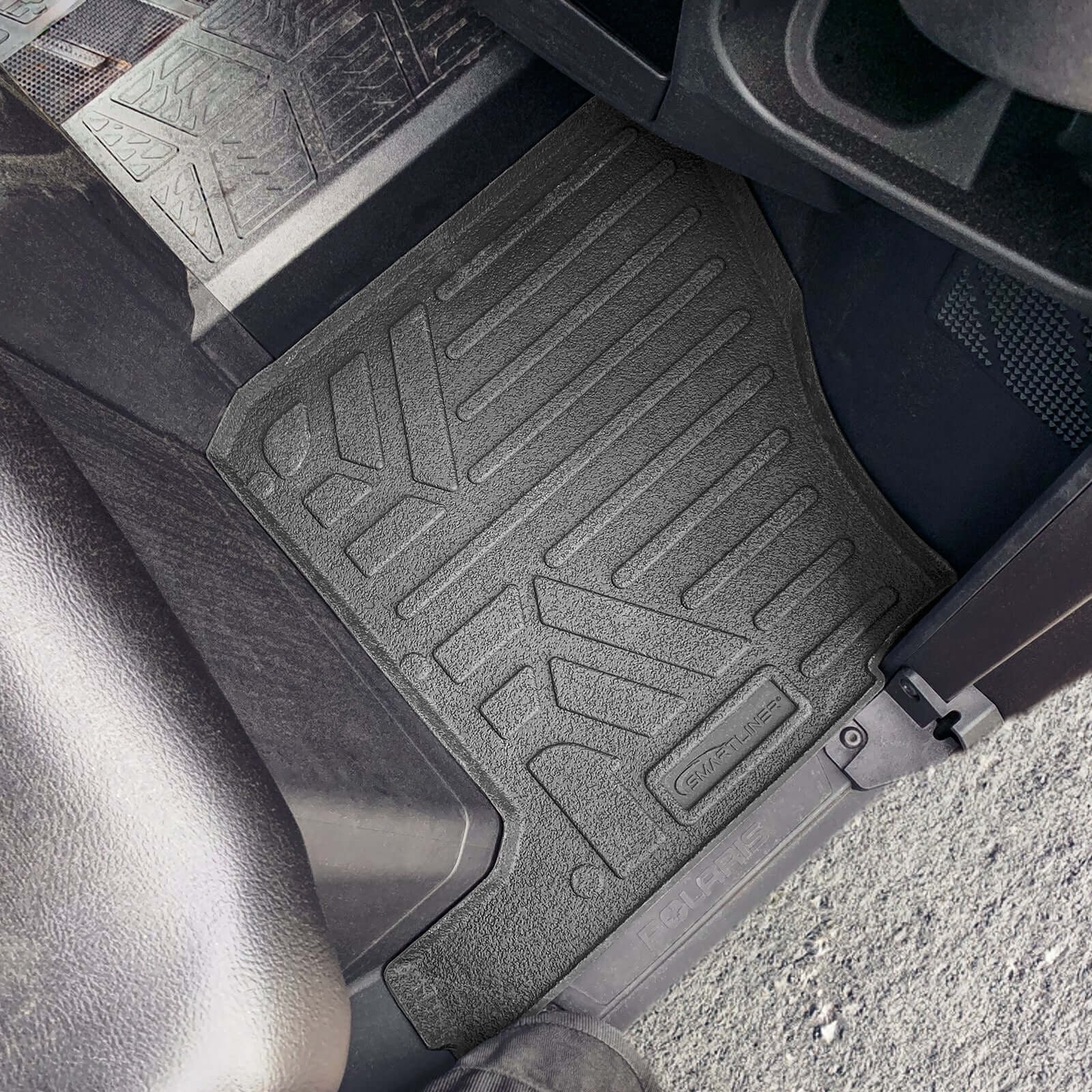 SMARTLINER Rugged Rubber Floor Liners For 2018-2026 Polaris Ranger 1000 (3 seater)