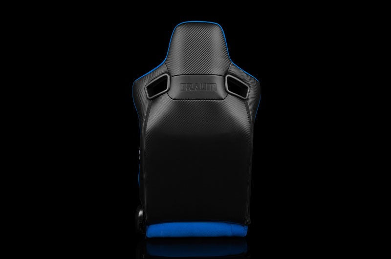 Braum Elite Series Sport Seats - Blue Cloth (Black Stitching) Pair - Universal