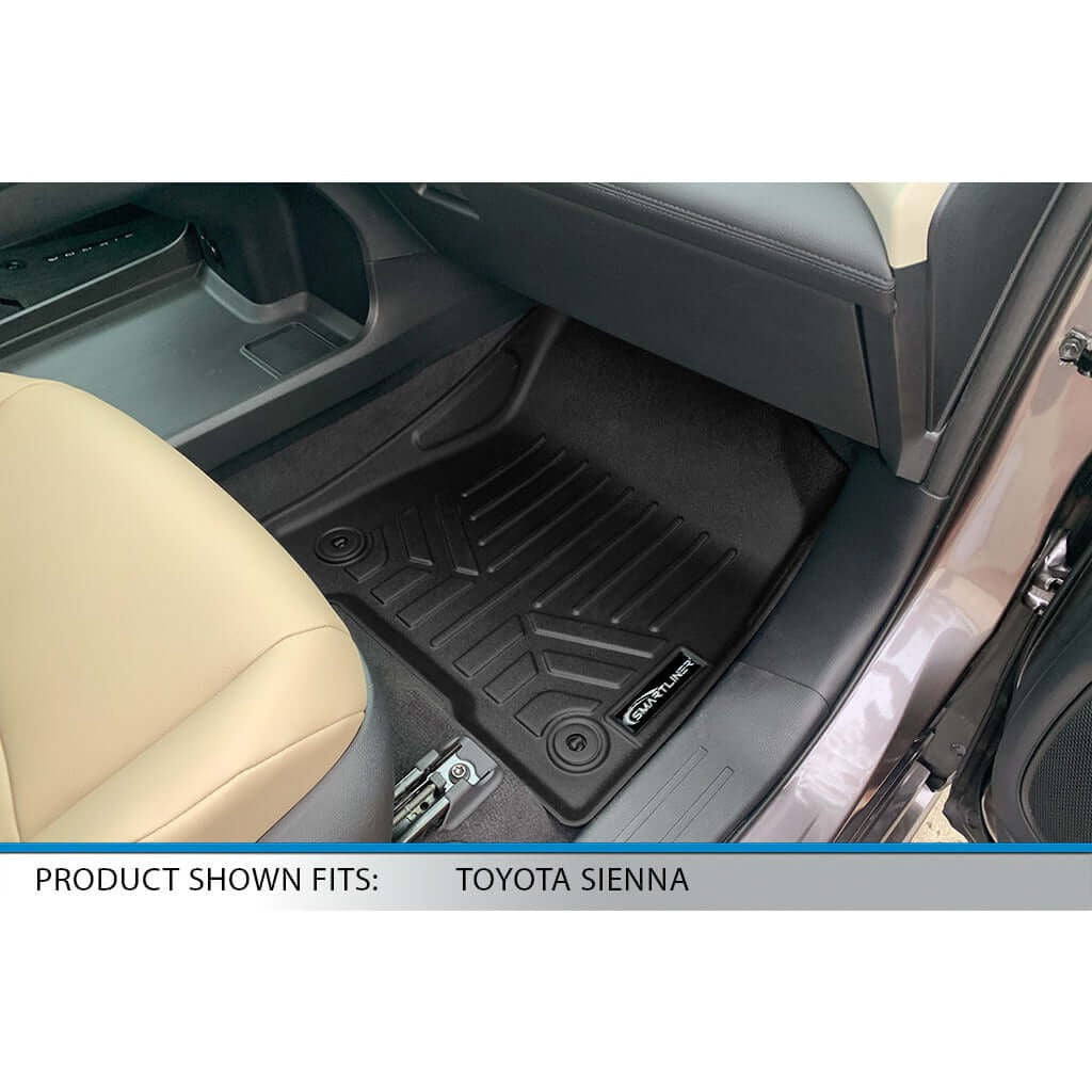 SMARTLINER Custom Fit Floor Liners For 2021-2026 Toyota Sienna with 2nd Row Bench Seat no Spare Tire