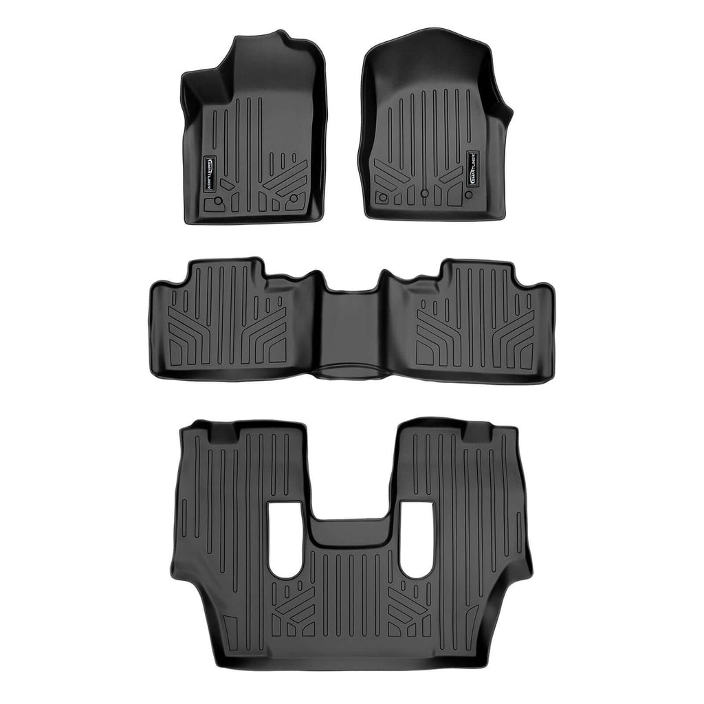 Smart TrimTM Floor Liners For 13-16 Durango with 1st Row Dual Floor Hooks & 2nd Row Bucket Seats