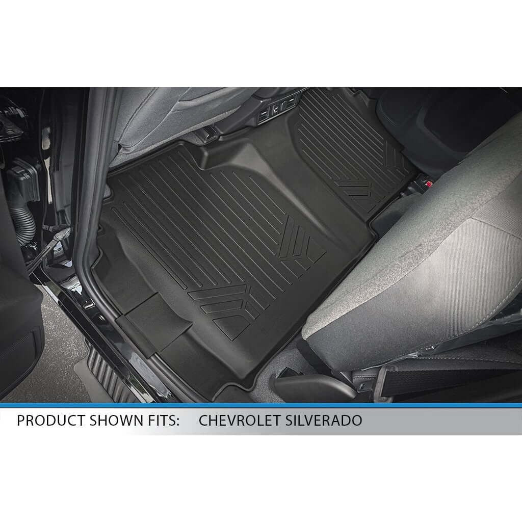 Smart TrimTM Floor Liners For 2019-2026 Chevy Silverado 1500 Double Cab | Carpet | (1st Row Bench) without OTH coverage [No 2nd Row Storage]