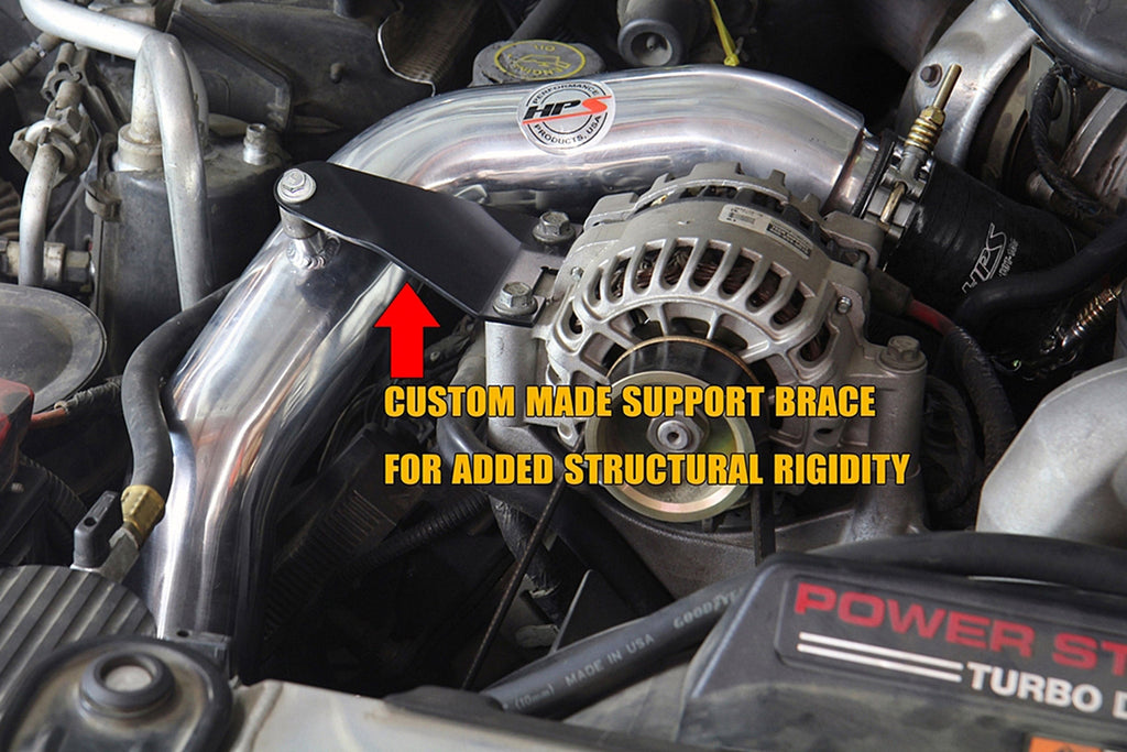 HPS Hot Side Charge Pipe with CAC Hose Intercooler Boots, 03-07 Ford F550 Superduty Powerstroke 6.0L Diesel Turbo