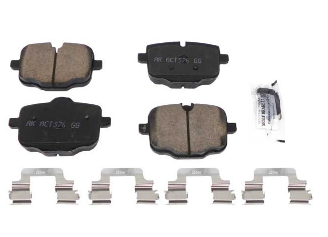 BMW F10 550i,550 xDrive Rear Ceramic Brake Pad Set By Akebono 34218847061