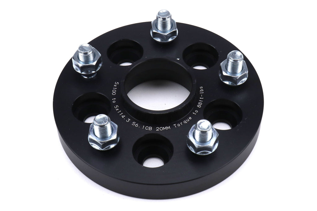 PERRIN 5x100 to 5x114.3 20mm Wheel Adapters Black - Subaru Models (inc. 2002-2014 WRX)